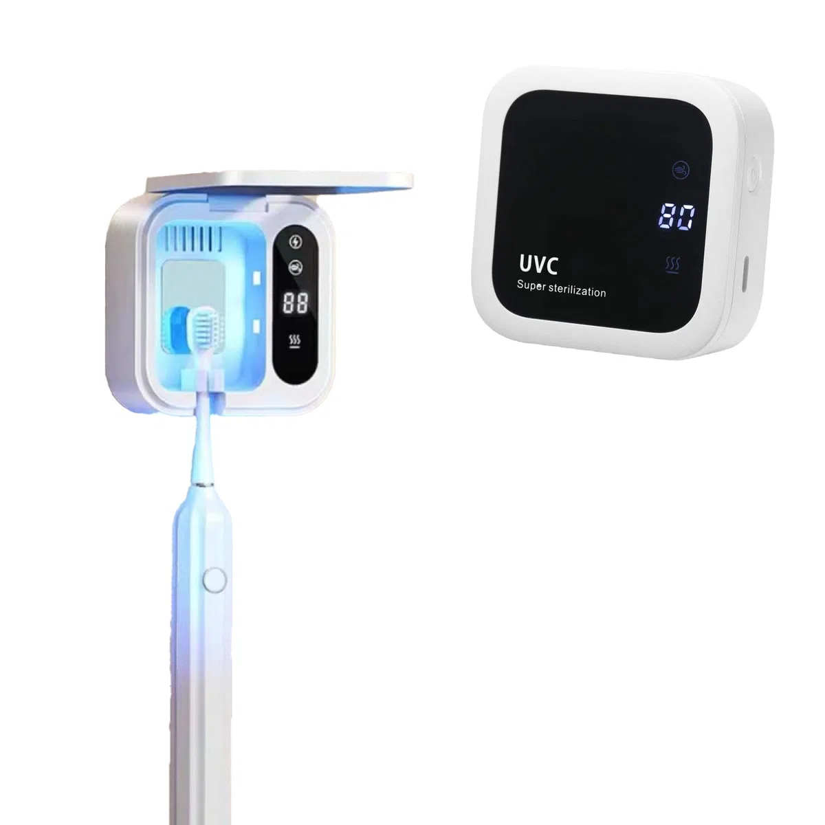 Winnes Stérilisateur de brosse à dents avec lumière UV, séchage à l'air extrêmement rapide, fonctionnement intelligent double mode pour protéger la santé bucco-dentaire de toute la famille, Blanc.,