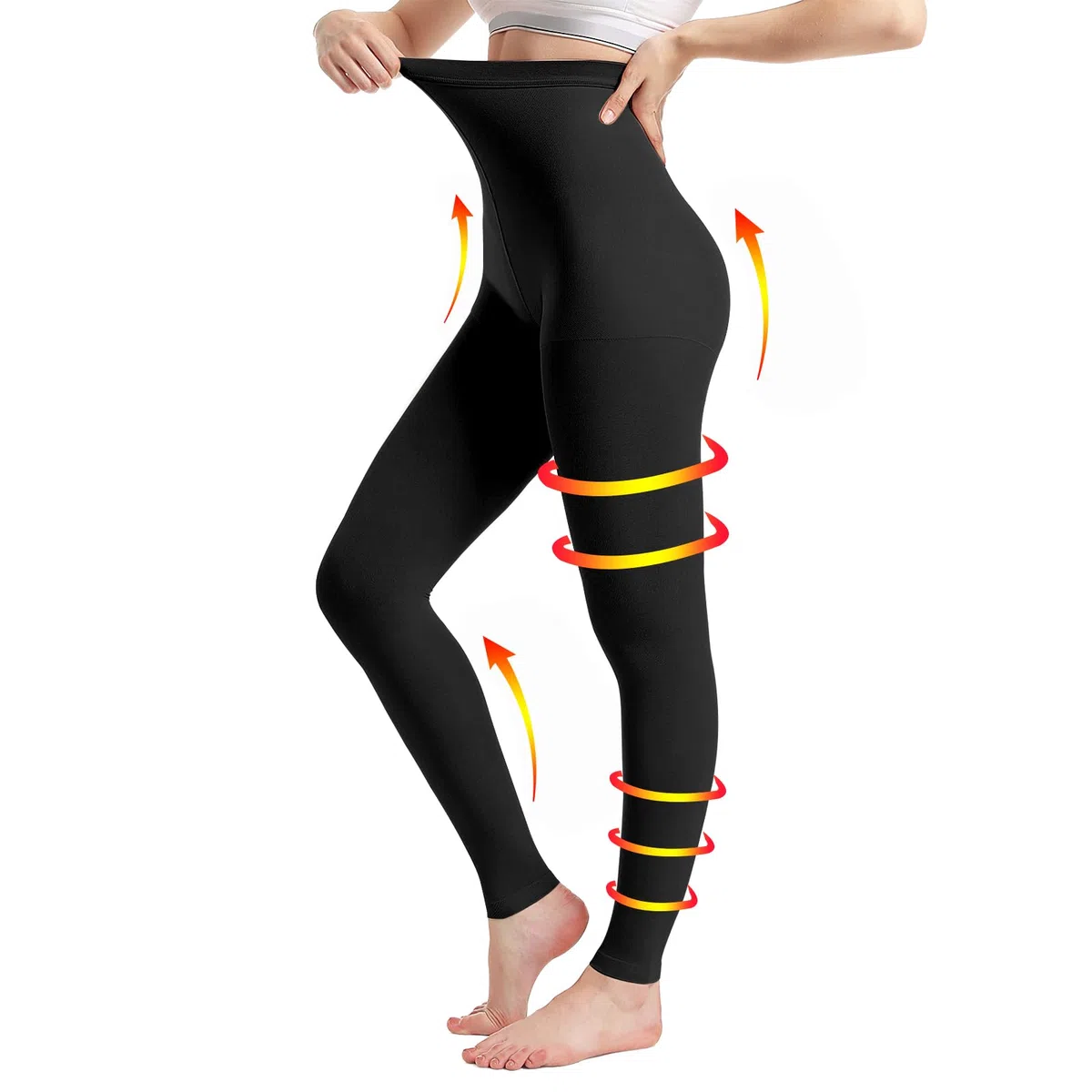 Bas de compression médicaux 20-30 mmHg classe 2, collants de soutien progressif, pantalon de compression opaque à bout ouvert