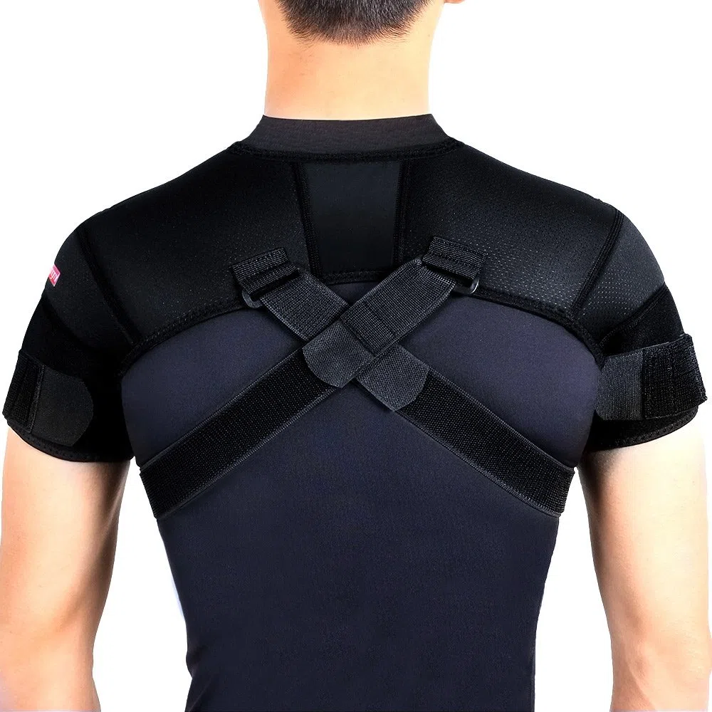 Épaulière double réglable Noire XXL pour sport