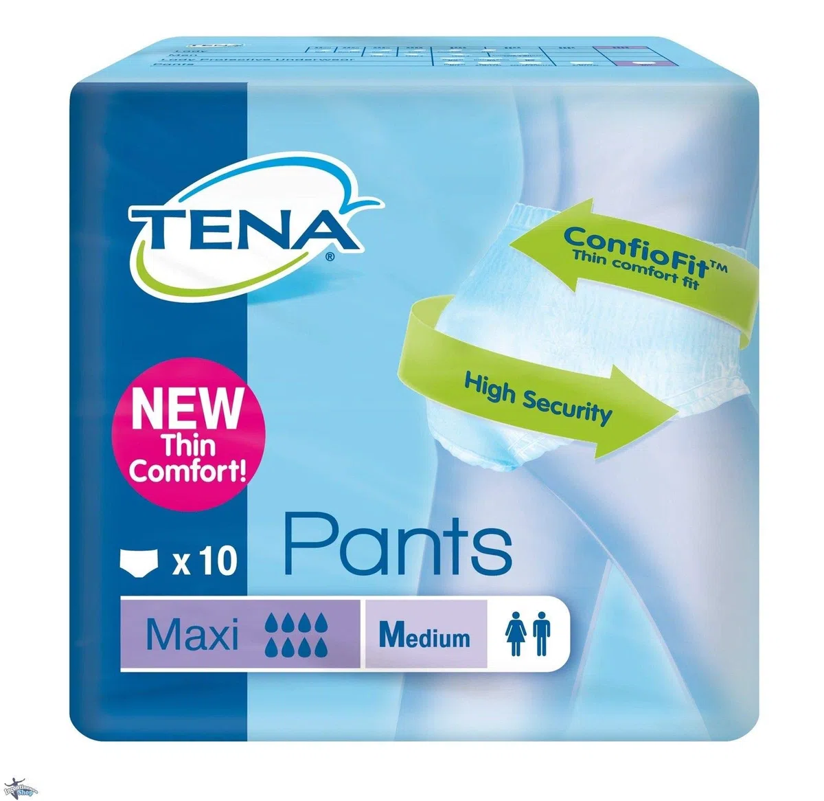 Tena Maxi Medium Couches pour Adulte Lot de 4 Boîtes de 10 (80-110 cm)