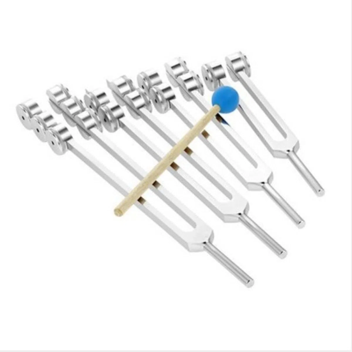Set Diapasons Thérapeutiques 32/48/64/128 Hz avec Marteau pour Test Système Nerveux