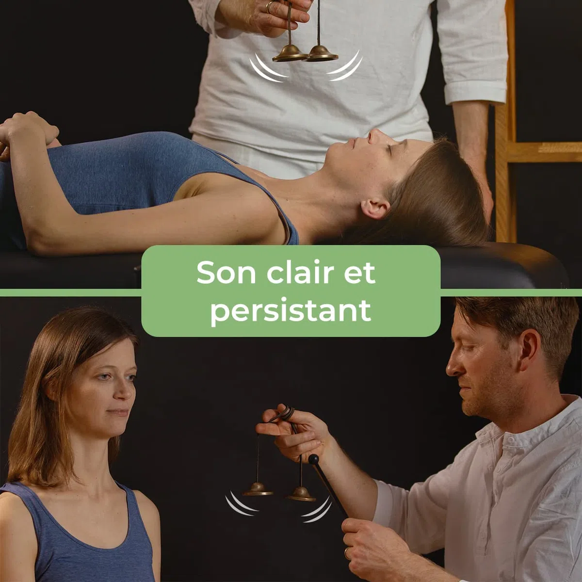 Cymbales tibétaines 55 mm pour méditation, massage sonore et thérapie sonore