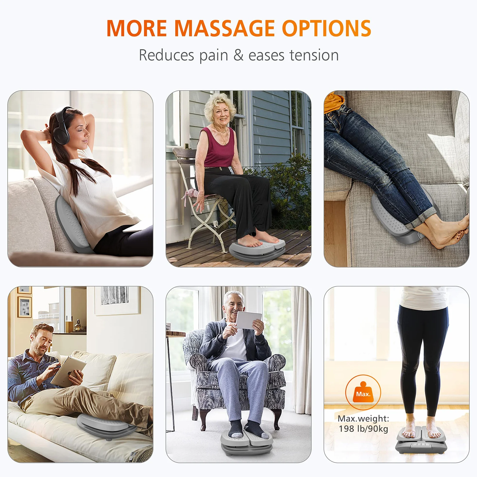 SNAILAX Massage Pieds Vibration Réglable avec Chaleur, Télécommande, Chauffe-Pieds, Appareil de Masseur Pieds électrique pour Circulation et Relaxation Des Pieds，Cadeau Maman Papa Homme Femme