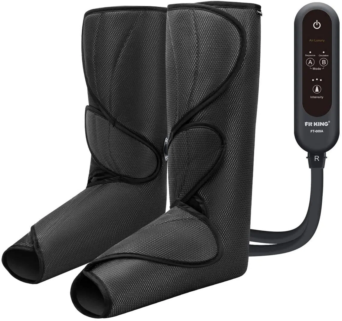 FIT KING Massage Jambes pour la Douleur et la Circulation Appareil de Pressothérapie pour le Massage des Mollets et des Pieds Aide à l'enflure et au Soulagement de la Douleur