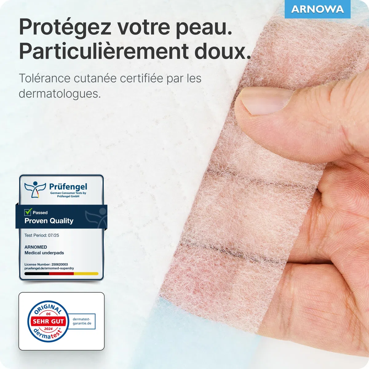 120x ARNOMED alese jetable 60x40cm, alese d'incontinence absorbantes à Usage Unique, Matelas à Langer pour bébés, alèses en Cellulose, 5 Couches pour Le lit en Cas d'incontinence