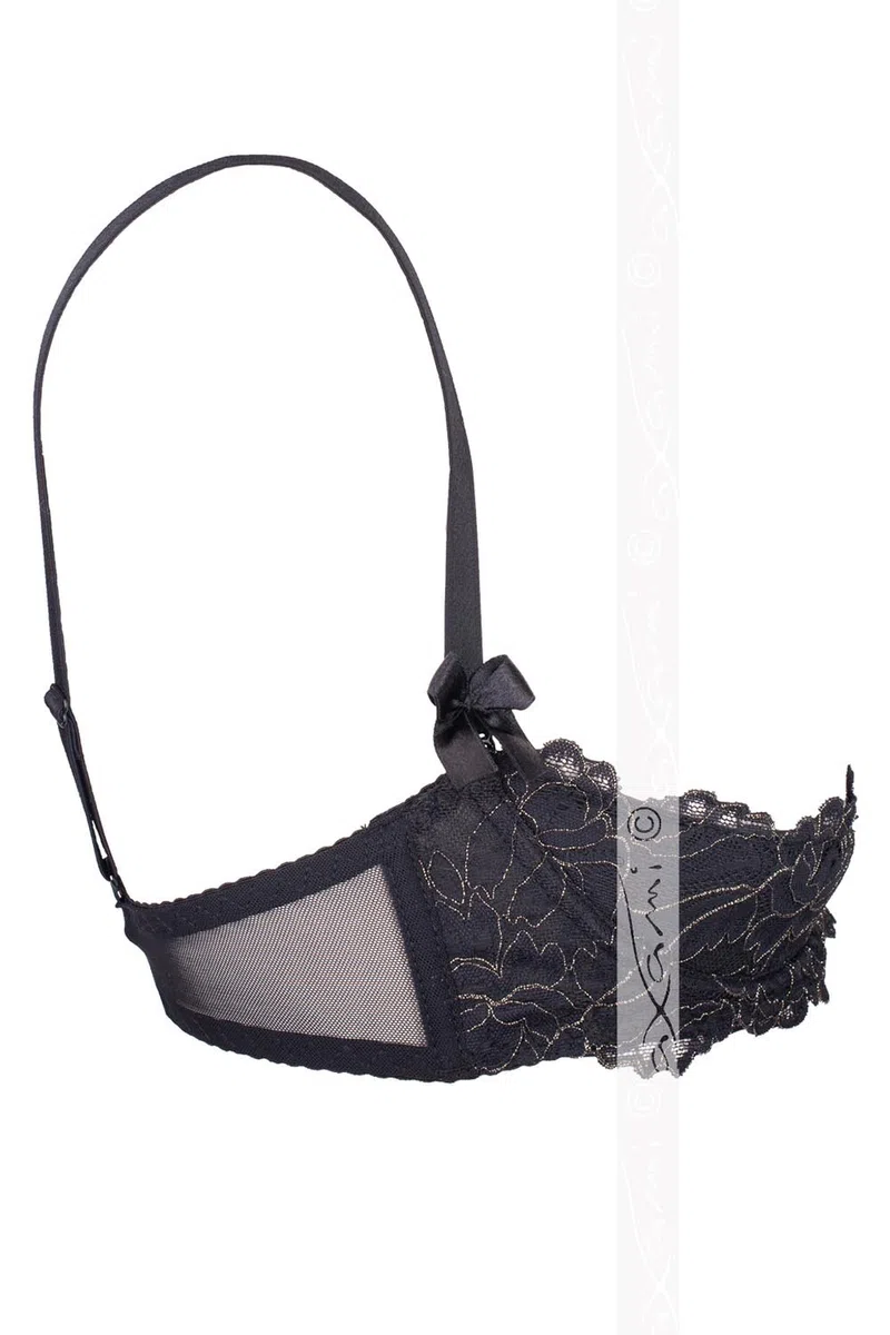 Axami V-5891 Meteorite Sexy Soutien-Gorge Redresse Seins – Fabriqué en UE, Noir-Dore,90D