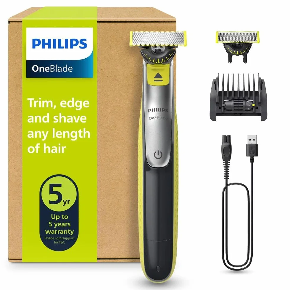 Philips OneBlade 360 hybride Visage rasoir tondeuse à barbe électrique lames 360 sabot réglable 5 en 1 QP2734/30