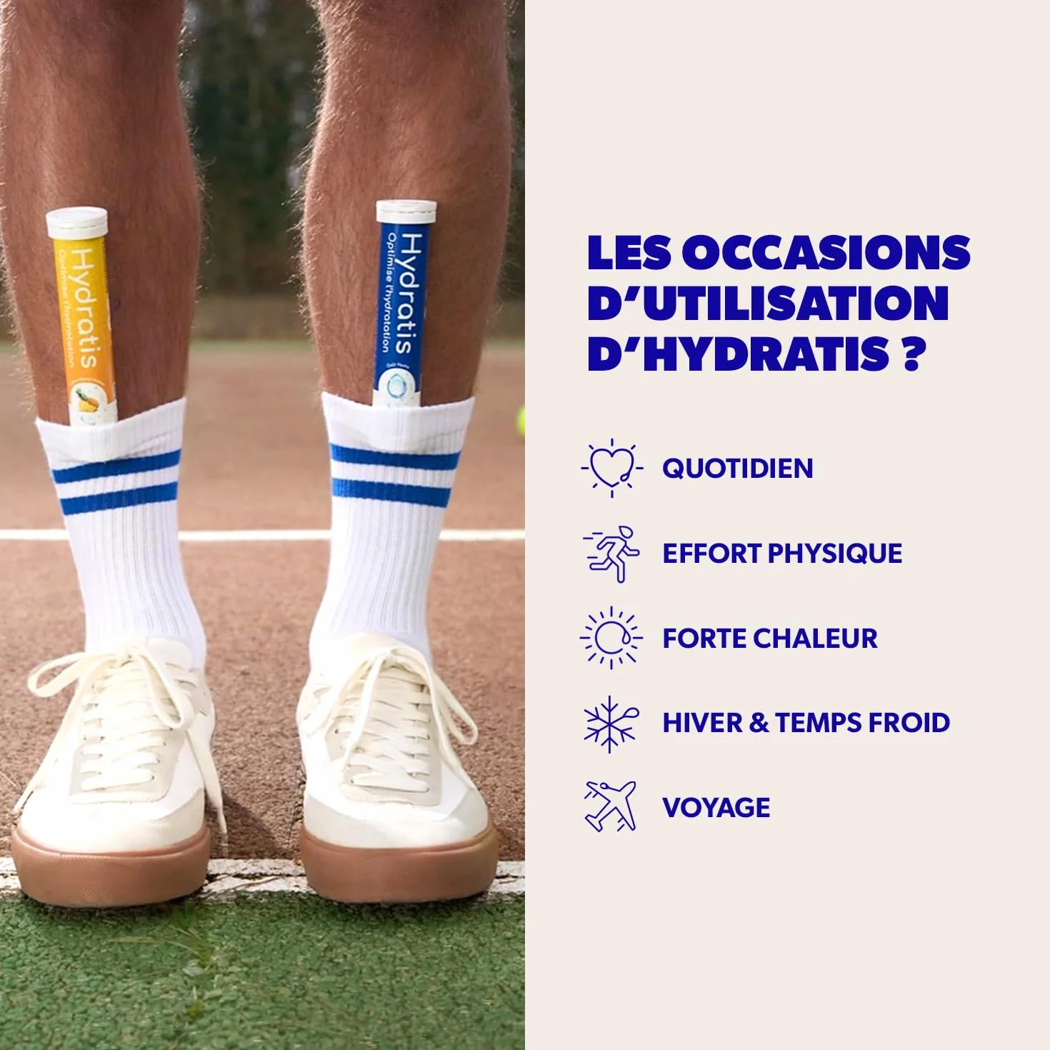 HYDRATIS Pastilles Hydratation Electrolytes Mix Fruits des Bois Pêche Citron Sureau Sport Récupération 3 tubes 60 Pastilles