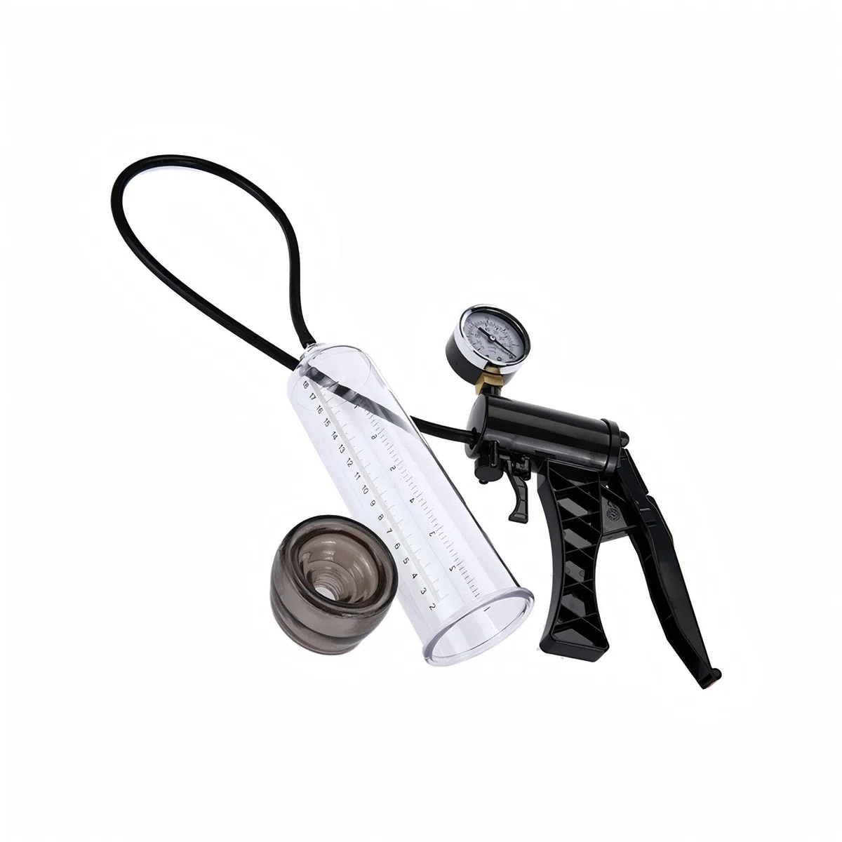 Pompe a Penis avec Manomètre Sex Toys Pompes à Pénis Manuelle avec 6 Anneaux pour Agrandir Son Pénis Pompe Penis avec Lignes Graduées pour l'Exercice de l'Erection du Pénis Masculin (A)