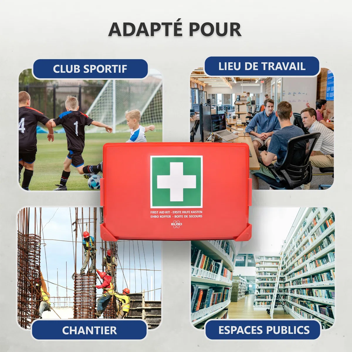 Elro First Aid2500 Trousse de Premiers Secours B Medium 83 pièces Certifié EN13157