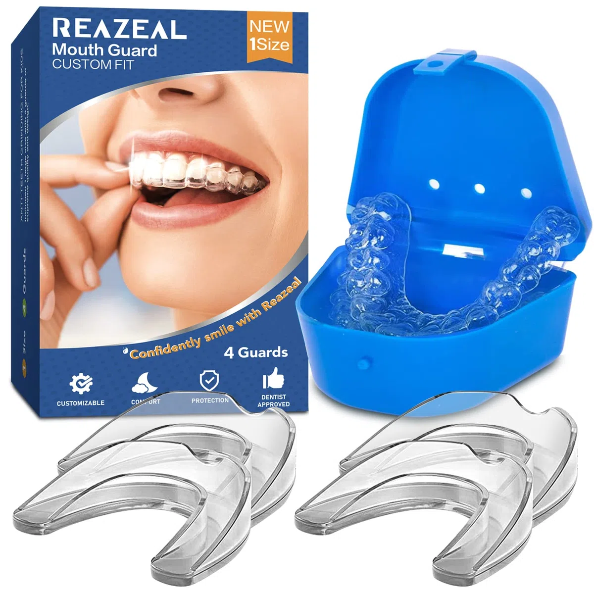 Protège-dents pour le grincement des dents – Garde de nuit pour adulte (4 Packs)