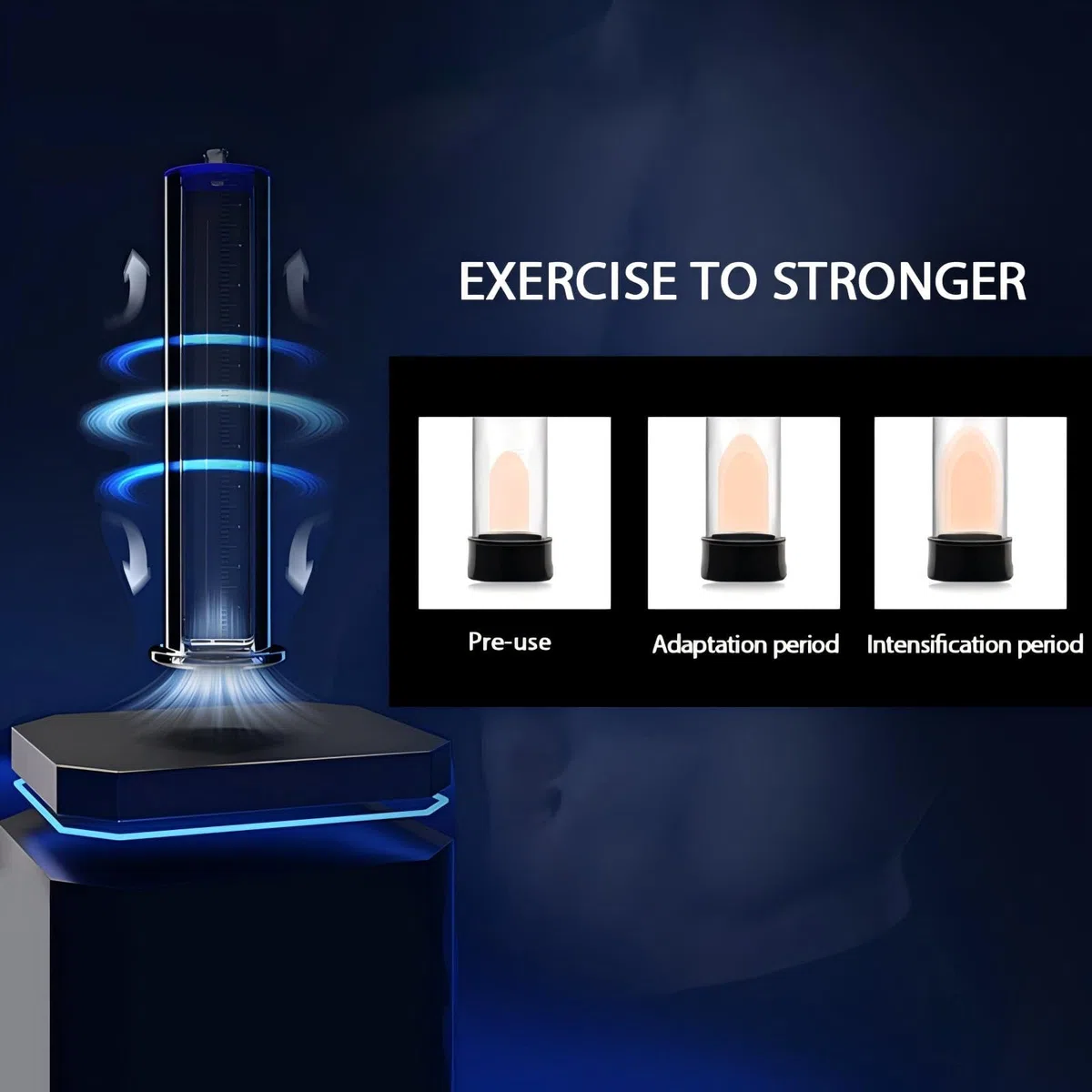 Pompe a Penis Sex Toys Pompes à Pénis avec Poignée en Nylon et Manomètre Extenseur de Pénis Masculin Manuel avec 7 Anneaux de Pénis en Silicone pour l'érection du Pénis Agrandir son Pénis (5.1cm)