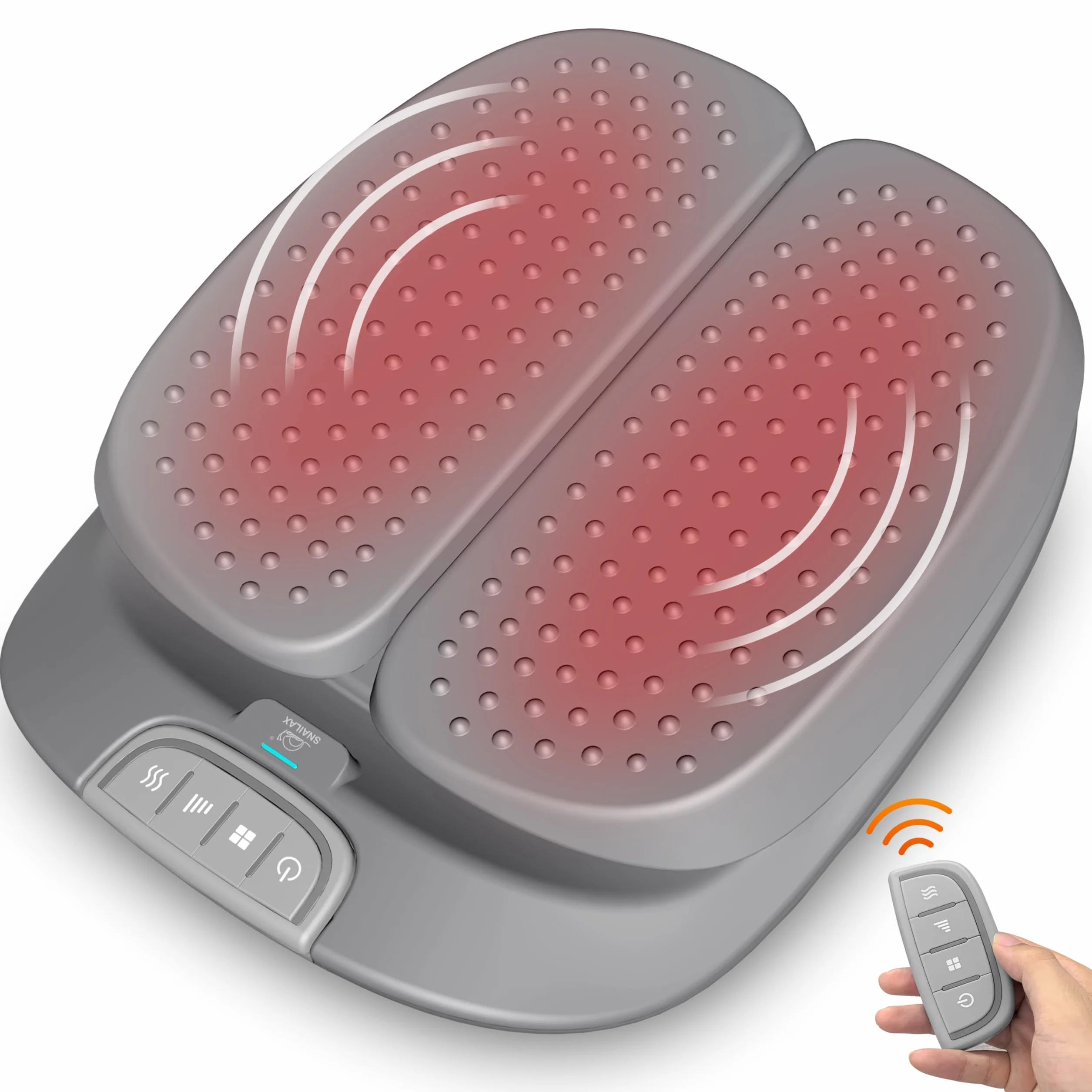 SNAILAX Massage Pieds Vibration Réglable avec Chaleur, Télécommande, Chauffe-Pieds, Appareil de Masseur Pieds électrique pour Circulation et Relaxation Des Pieds，Cadeau Maman Papa Homme Femme
