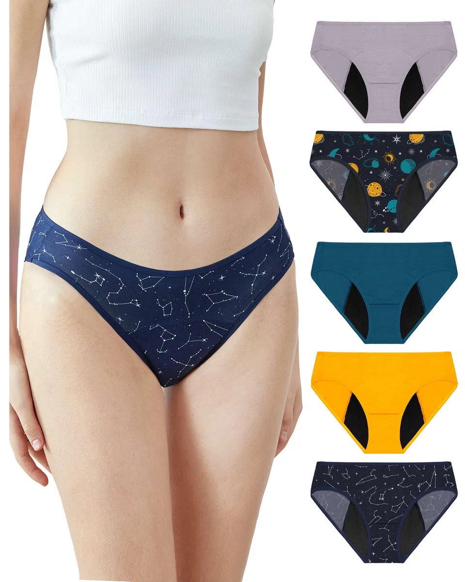 Neione Culotte Menstruelle Flux Très Abondant pour Femme Slip Brésilien Anti-Fuite en Modal