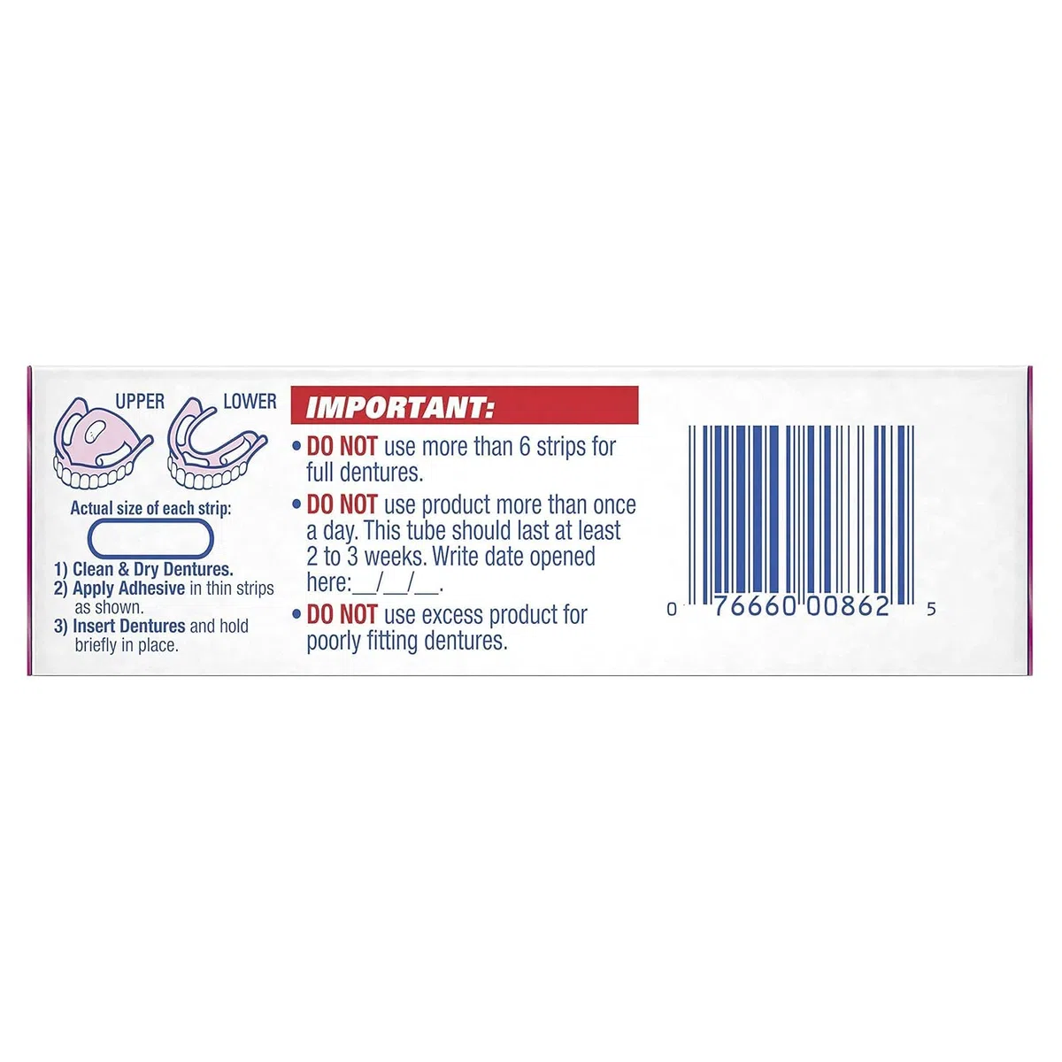 Fixodent Crème dentaire originale 21,3 g 12 pièces