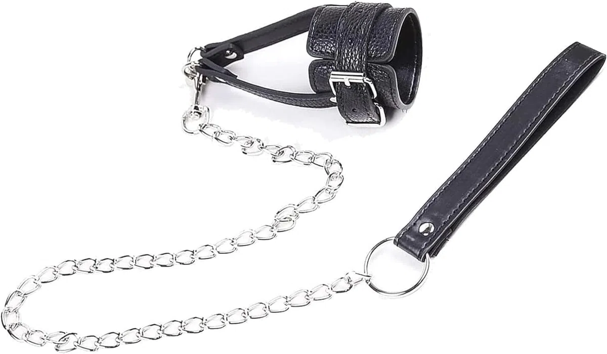 Étireur de scrotum BDSM réglable avec manchette pénienne - Kit de bondage sexuel SM