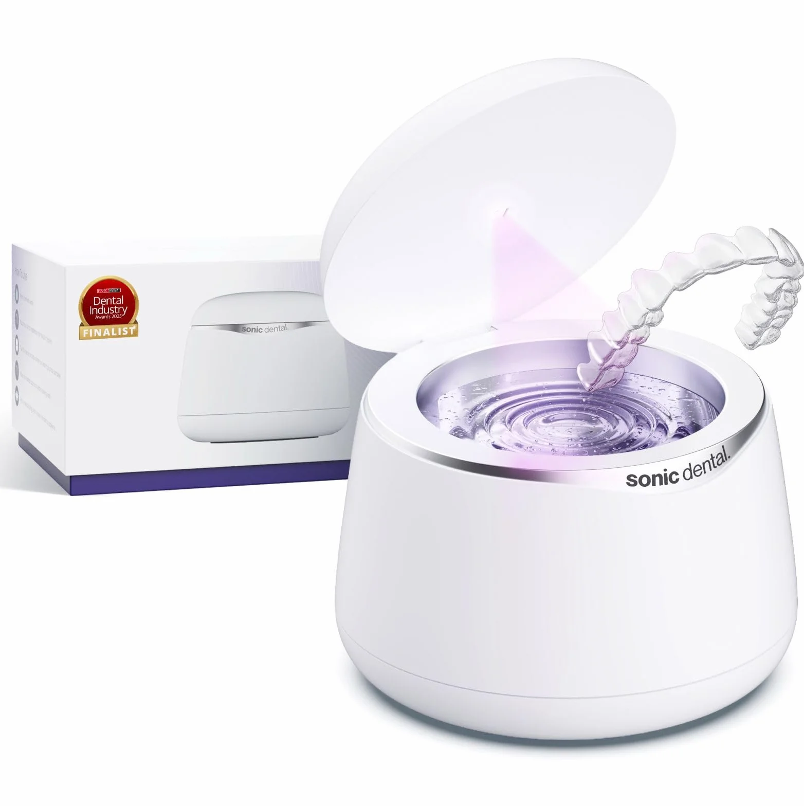Sonic Spa Pro Steribrite Nettoyeur ultrasonique UV-C pour appareils dentaires Blanc nacré