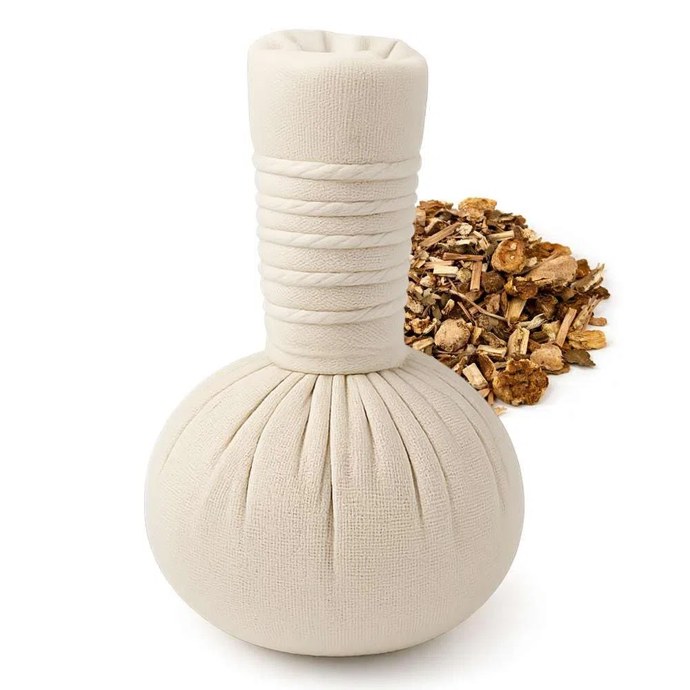 Kitama Tampons à base de plantes 50 g pour le visage – Mélange d'herbes douces de Thaïlande pour massage – Relaxation Wellnes Thai Spa (20)