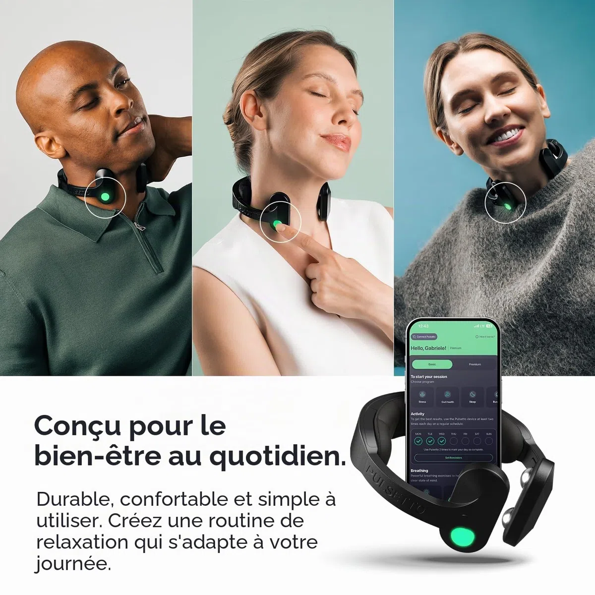 Pulsetto FIT (V2) – Appareil de Bien-être Portable pour la Relaxation, Le Sommeil et Le Bien-être Quotidien