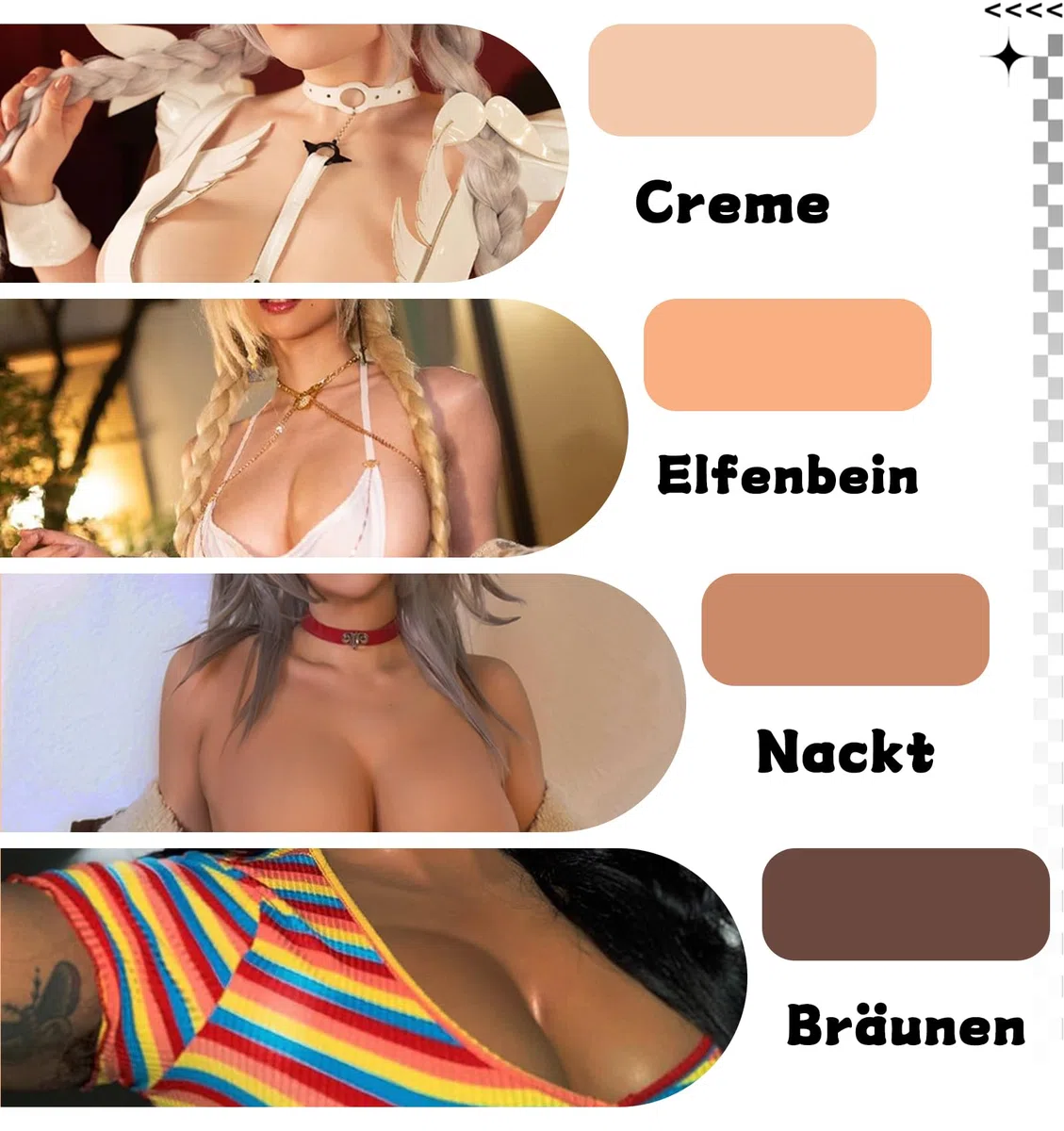 High Neck Silicone Breastplate C-H Cup Fake Breast Collarbone Detailing for Transgender Drag Queen Crossdressers