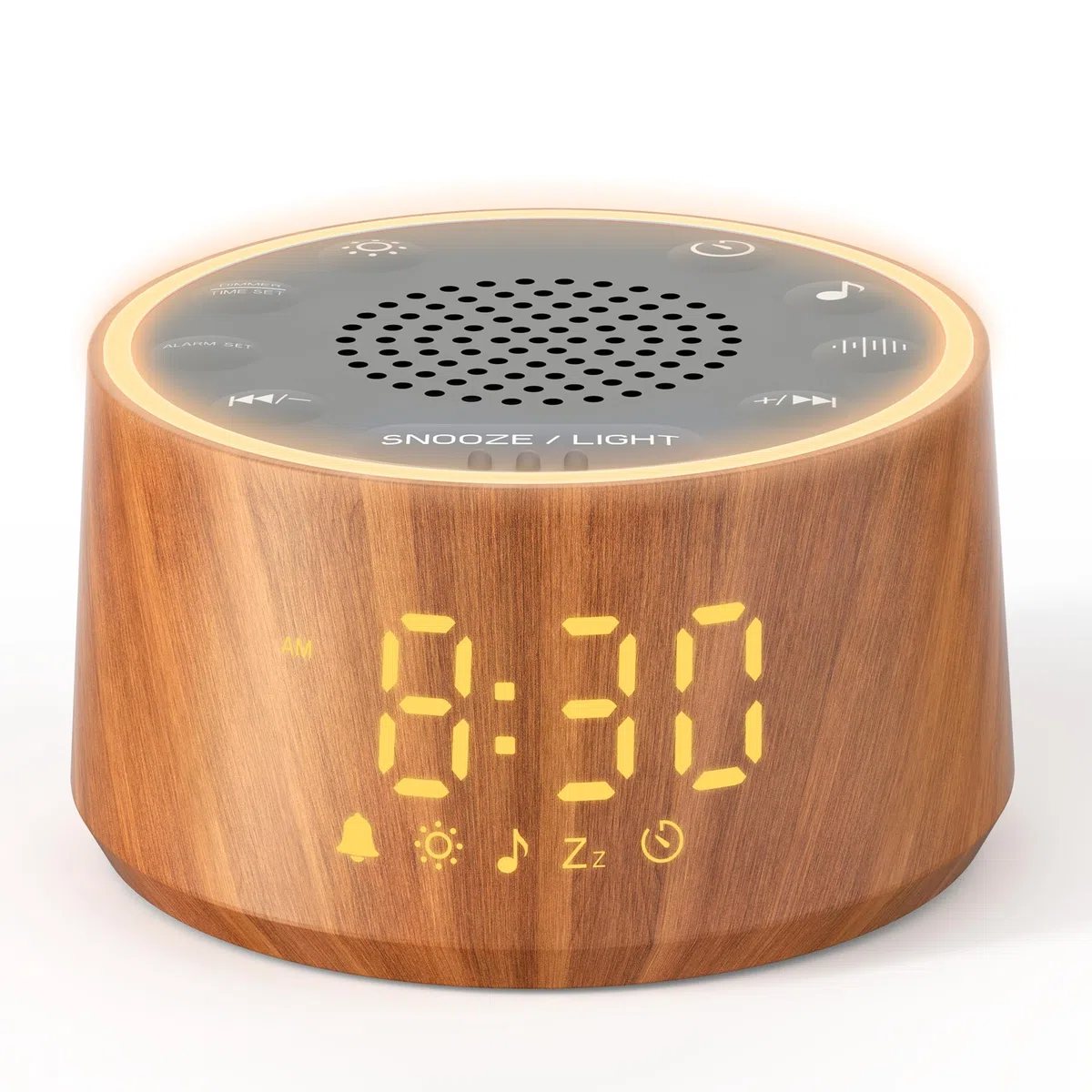 Dreamegg Veilleuse Bruit Blanc Bébé & Adulte avec Réveil Machine à Bruit Blanc 25 Sons Apaisants Lampe 10 Couleurs Minuterie 10–480min Écran et Lampe à 5 Niveaux de Luminosité 7 Sons d’Alarme