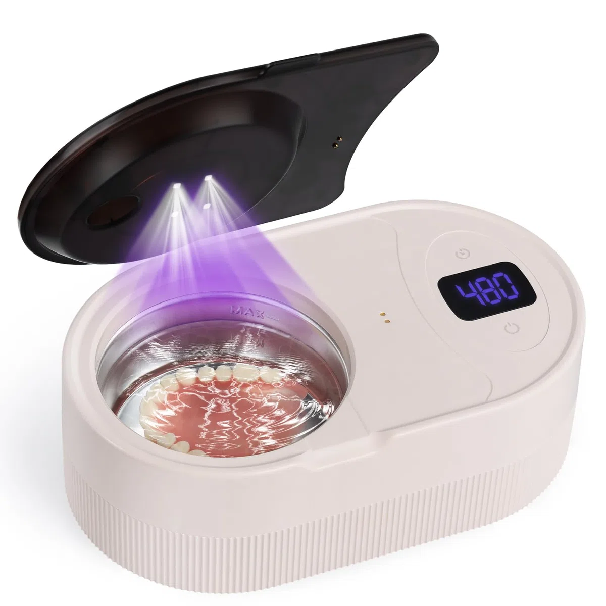 Nettoyeur Ultrasons 45kHz 200ML pour Prothèses Dentaires avec Lampes UV 24W