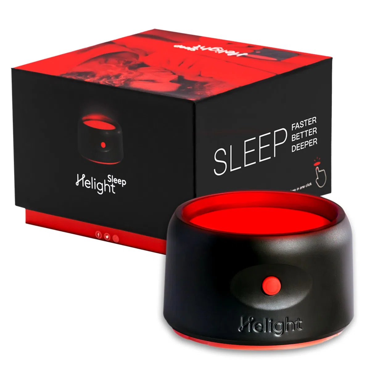 Helight Dispositif de sommeil de thérapie par lumière rouge – Lampe de sommeil à lumière rouge pure 630 nm pour soutenir la relaxation profonde – Lampe de repos soutenue par la science pour les