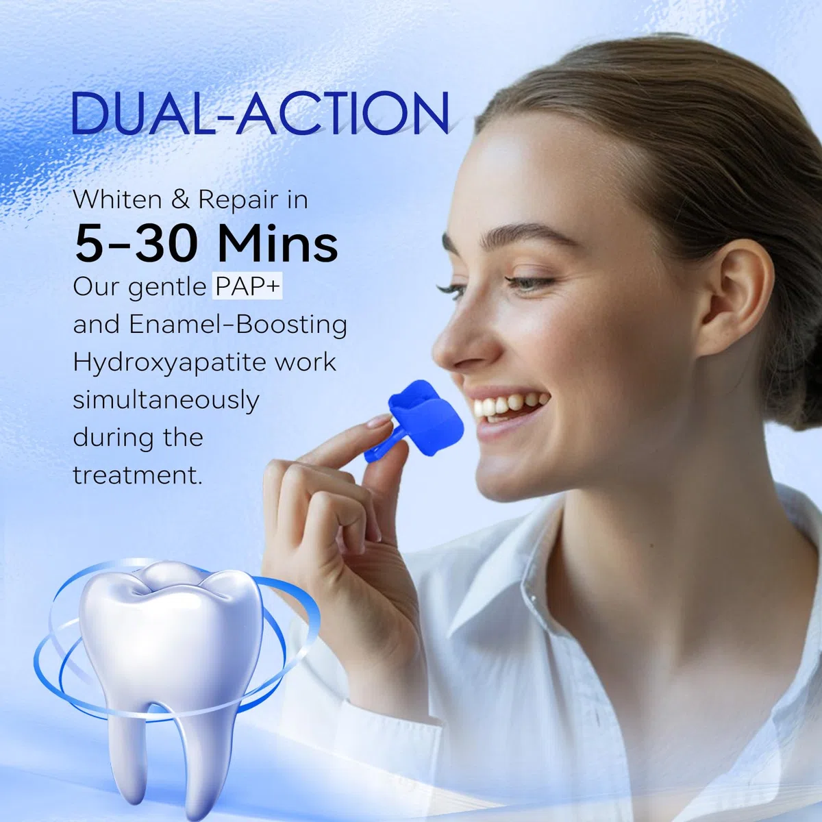 Kit Blanchiment Dentaire PAP+ | Gel Blanchiment Dentaire 10ml & Plateau | Sans Peroxydes, Sans Sensibilité, Menthe