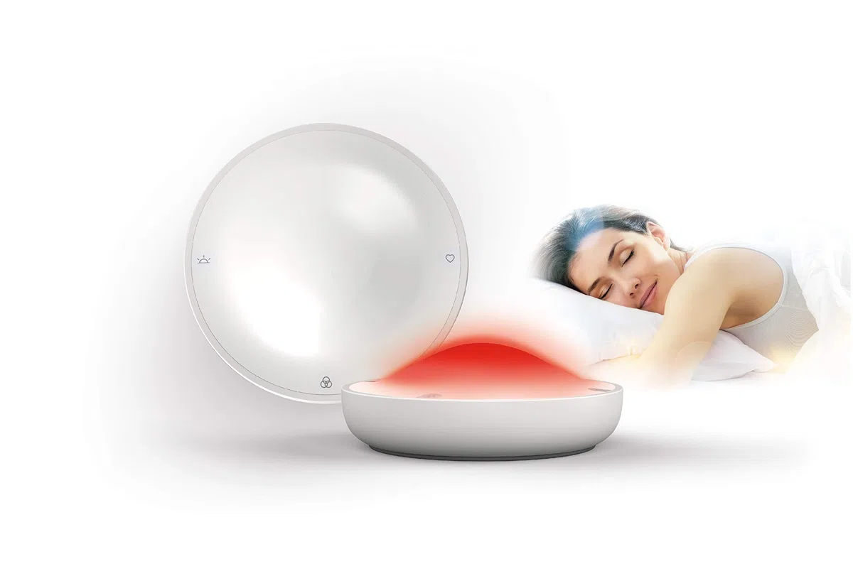 TERRAILLON Dreamer - Aide au Sommeil - 2 utilisateurs sur 3 s’endorment en moins de 15 min – Luminothérapie - Pratique et Nomade (sur batterie), Blanc