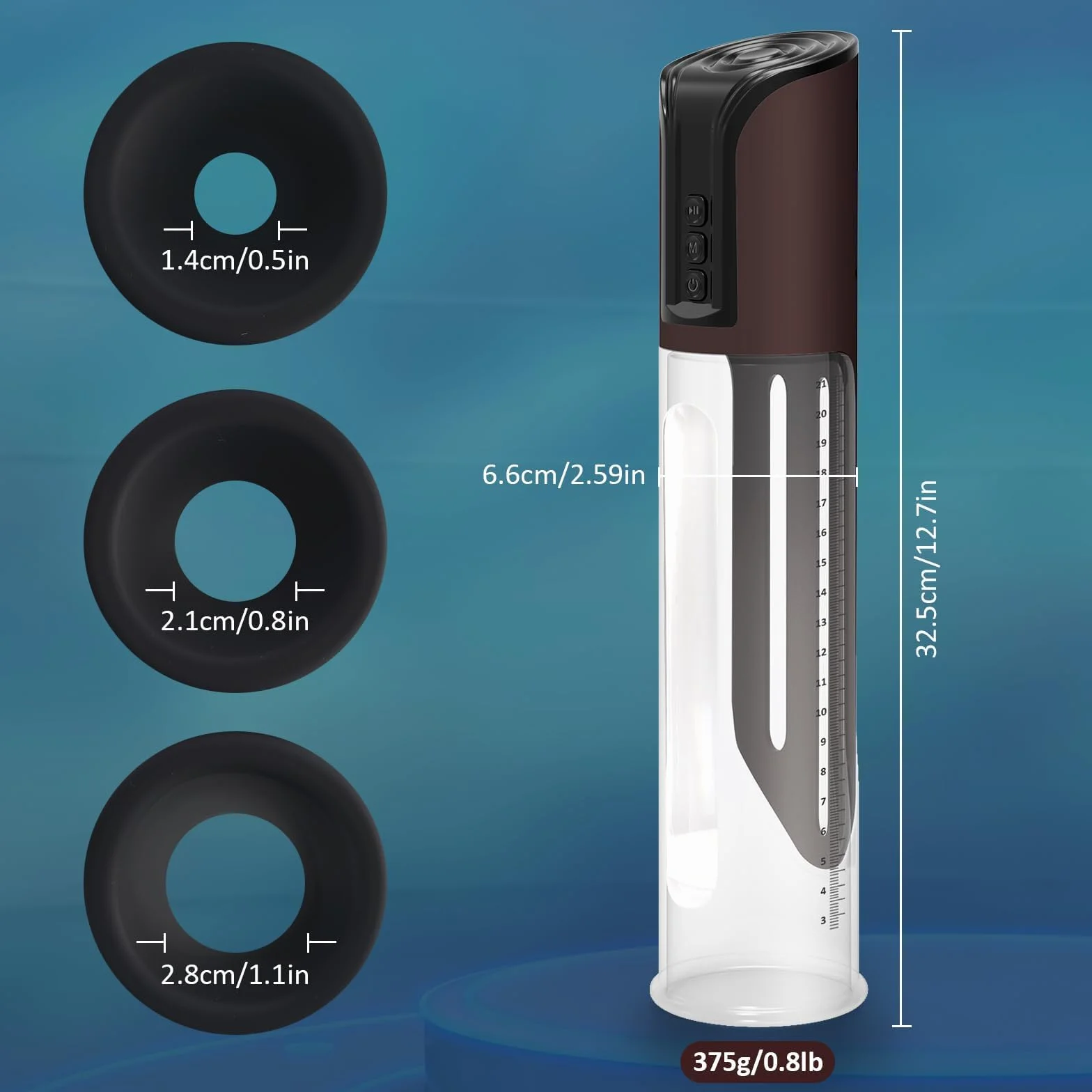 Pompes à Pénis,Penis-Vacuum avec 4 niveaux de pression,Jouet Adulte Masculin Masturbateur masculin automatique avec 3 anneaux de pénis,Jouets sexuels pour hommes