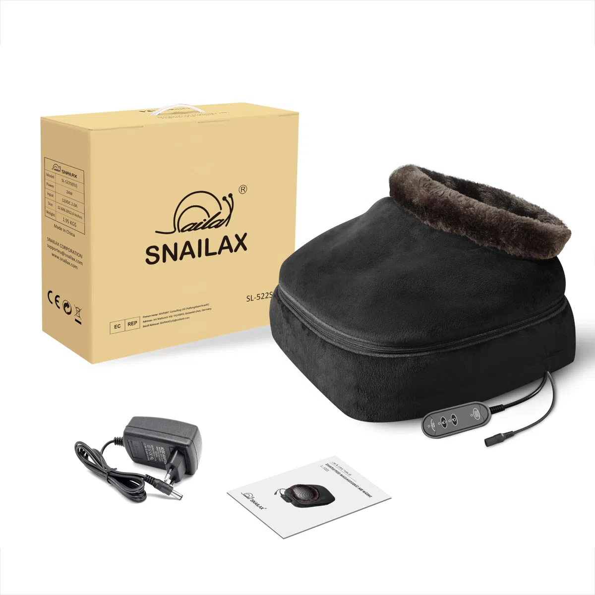 Snailax 2 en 1 Massage pieds shiatsu chauffant- Masseur avec chaleur et Coussin de massage pour le dos, Réchauffe-pieds et Soulagement des douleurs Cadeau Noël Homme Maman