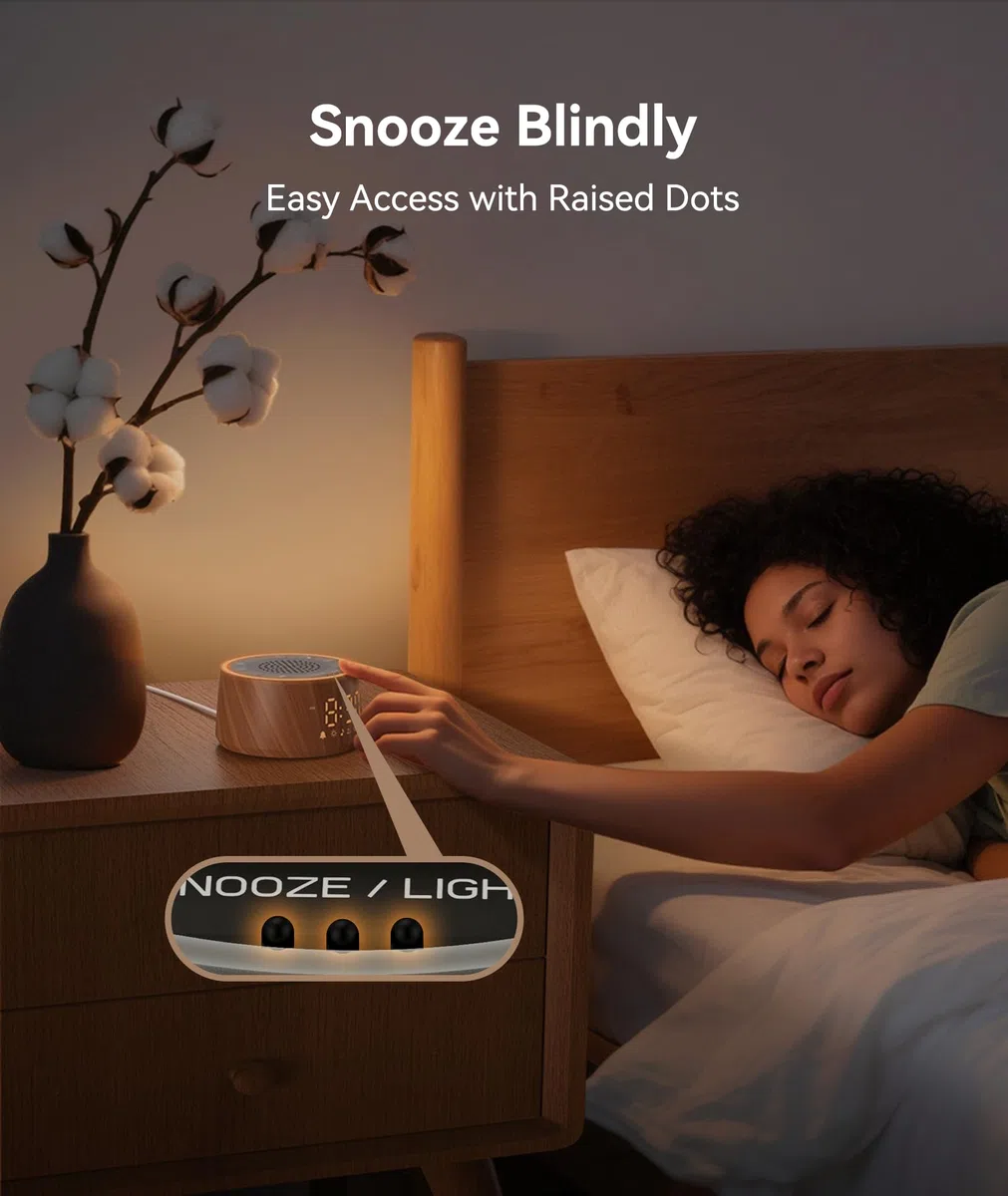 Dreamegg Veilleuse Bruit Blanc Bébé & Adulte avec Réveil Machine à Bruit Blanc 25 Sons Apaisants Lampe 10 Couleurs Minuterie 10–480min Écran et Lampe à 5 Niveaux de Luminosité 7 Sons d’Alarme