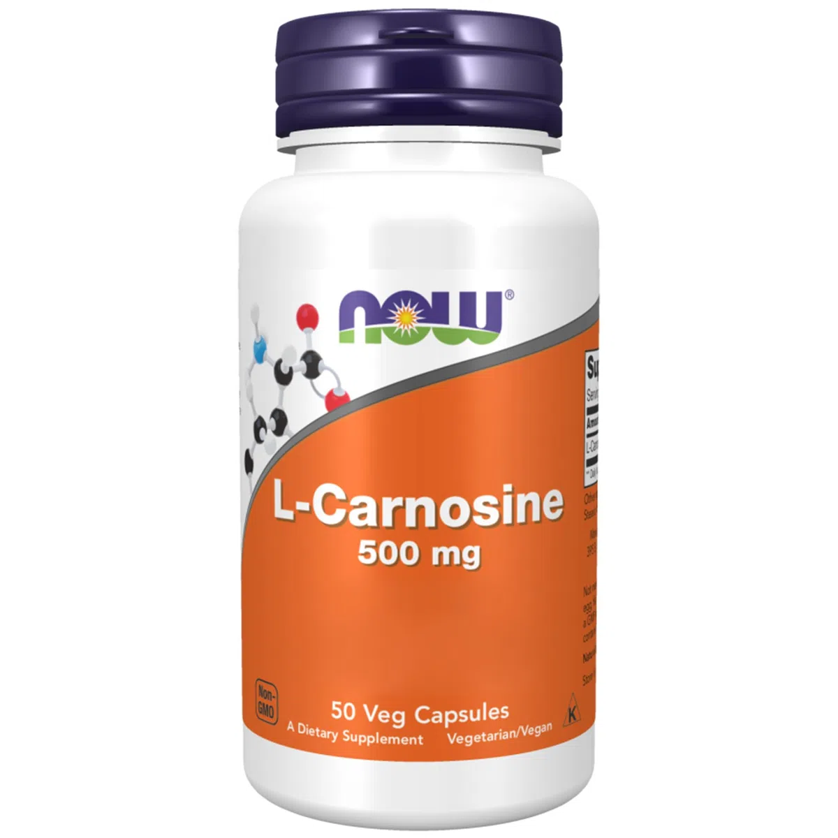 Now Foods L-Carnosine 500mg 50 Capsules Végétaliennes Sans Gluten Végétarien Sans Soja Sans OGM