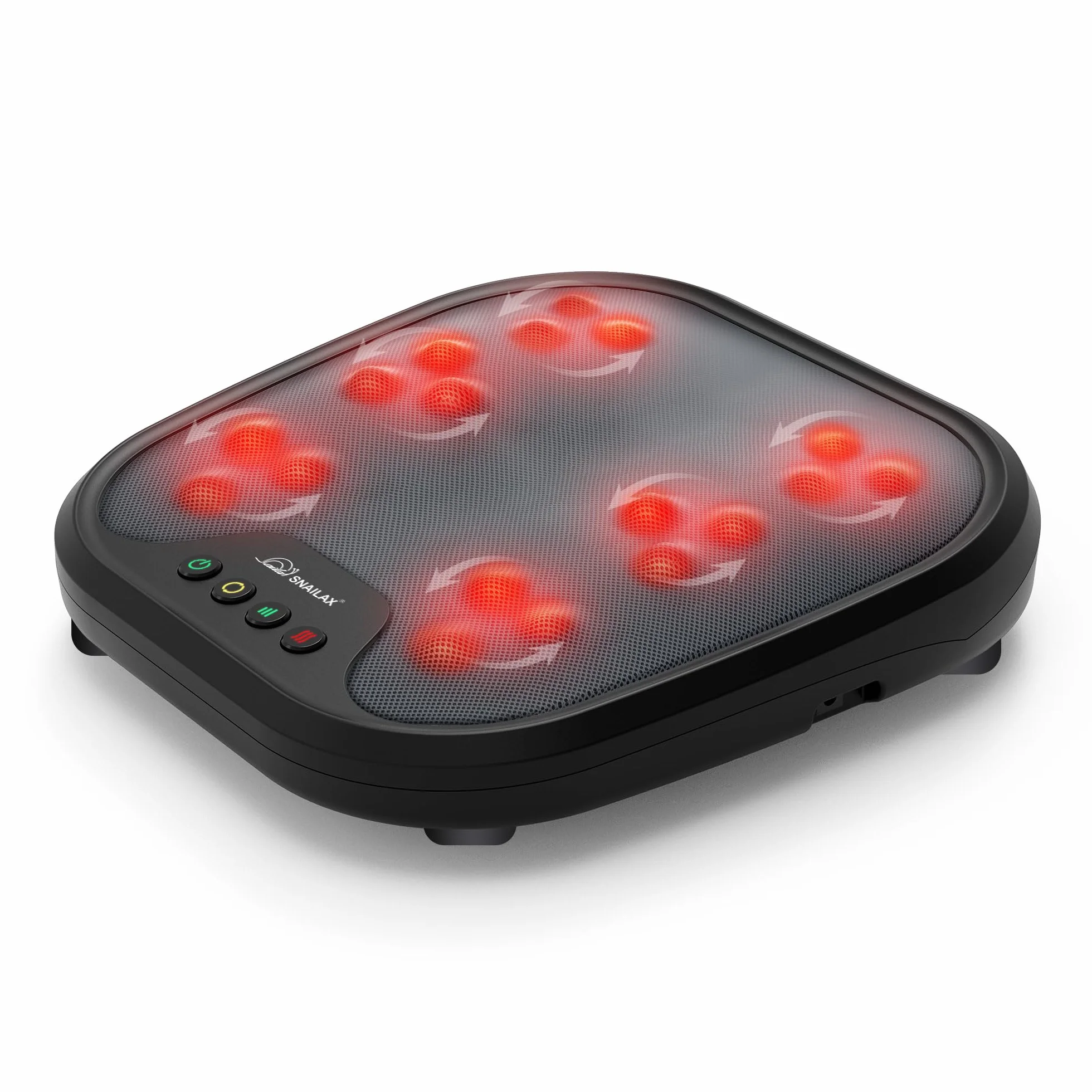 Snailax Masseur de Pieds Shiatsu 2-en-1 avec Chaleur, Massage Pieds et Dos, 3 Modes de Massage, Nœuds Flexibles, Chauffe-Pieds Électrique, Cadeau pour Femme et Homme