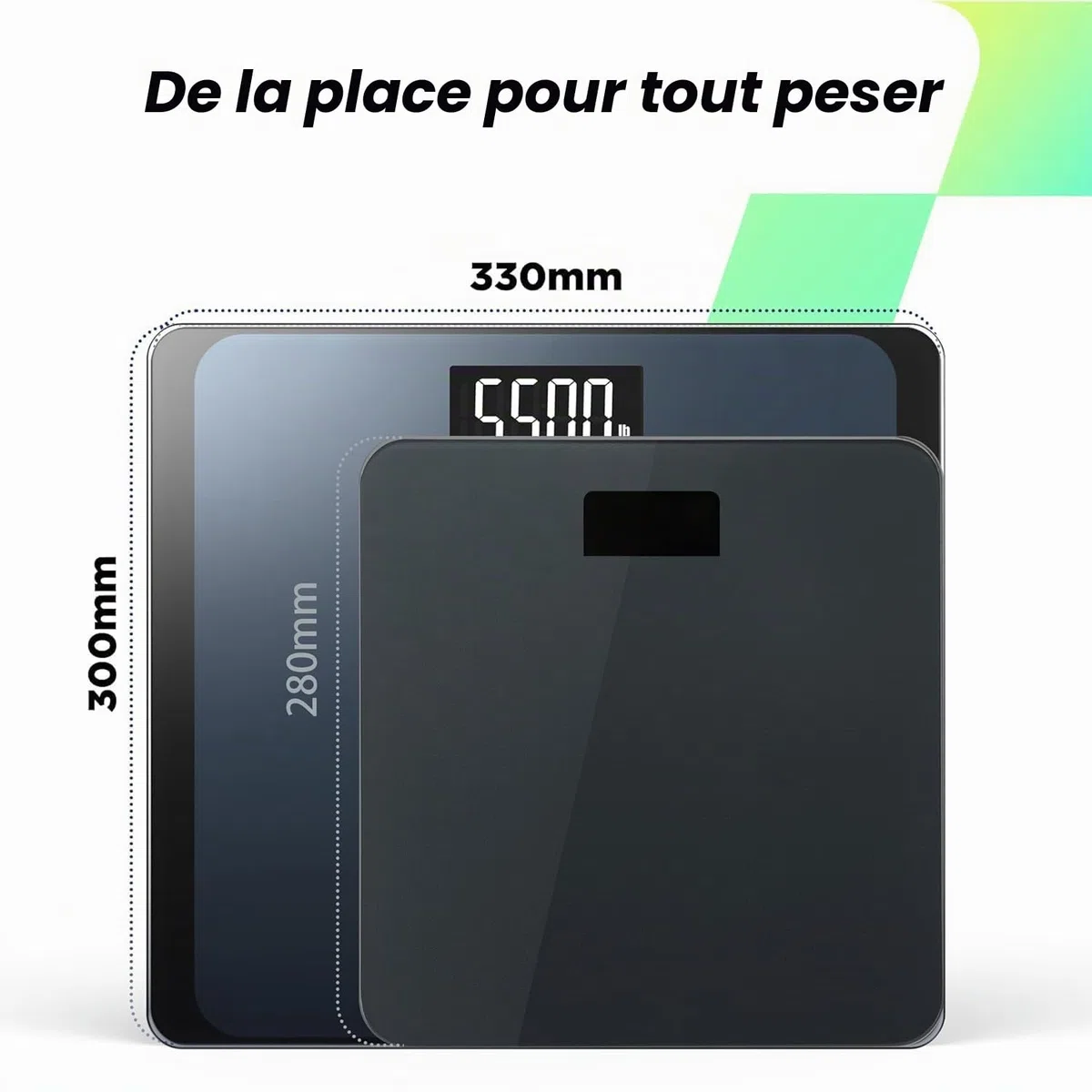 Balance Personne Numérique 550lb avec Plateforme Ultra-Large et Grand Écran LCD, Haute Précision