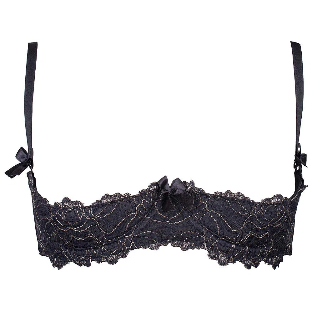 Axami V-5891 Meteorite Sexy Soutien-Gorge Redresse Seins – Fabriqué en UE, Noir-Dore,90D