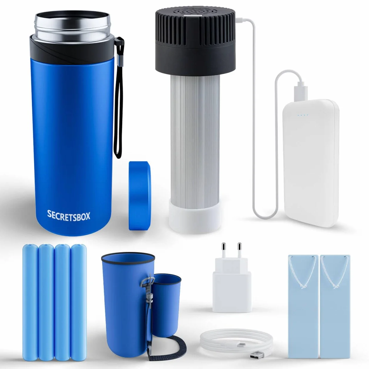 Réfrigérateur insuline portable 2-8 ℃, avec batterie de 20000mah Mini Frigo insuline pour voyage, avec 4 blocs de glace Biogel, Glacière à insuline Électrique, Approuvé TSA