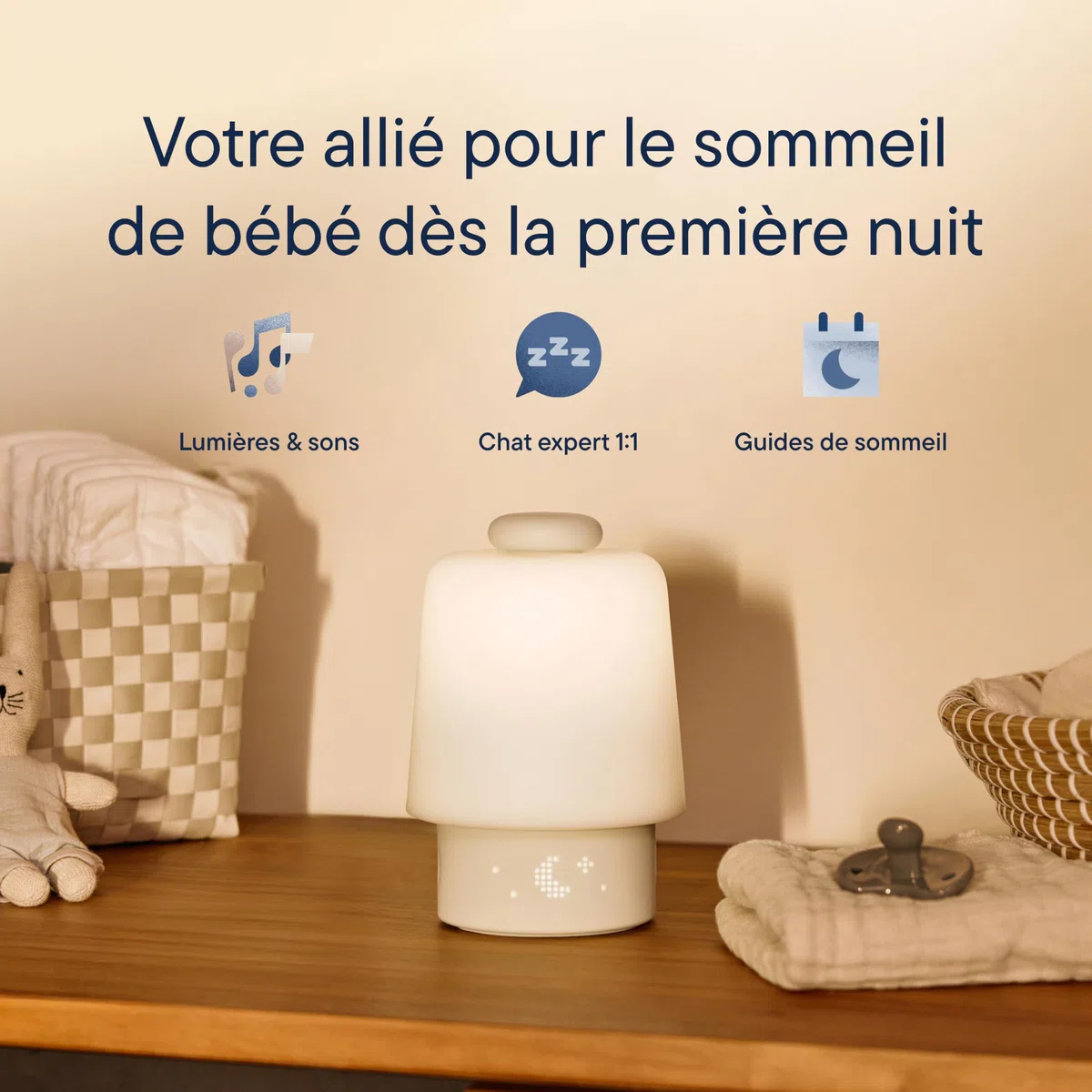 Hatch Baby Machine à Sons et Veilleuse Bruit Blanc pour Bébé, Entraîneur de Sommeil, Réveil Heure de se Lever
