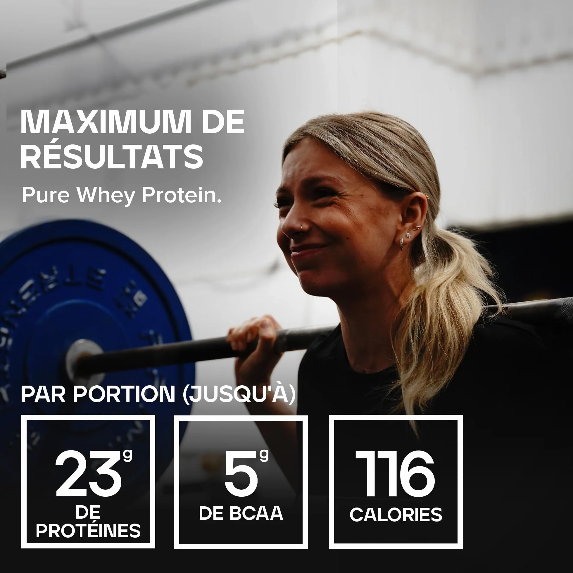 Pure Whey Protéine en Poudre Vanille 23g Protéines 5g BCAA Shake 1kg