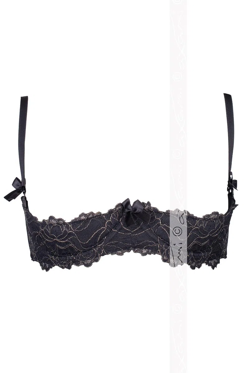 Axami V-5891 Meteorite Sexy Soutien-Gorge Redresse Seins – Fabriqué en UE, Noir-Dore,90D