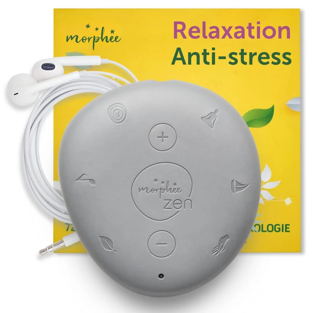 Morphée Zen Galet de Méditation et Sophrologie Nomade 72 Séances 5 Minutes Écouteurs Inclus Audio Français