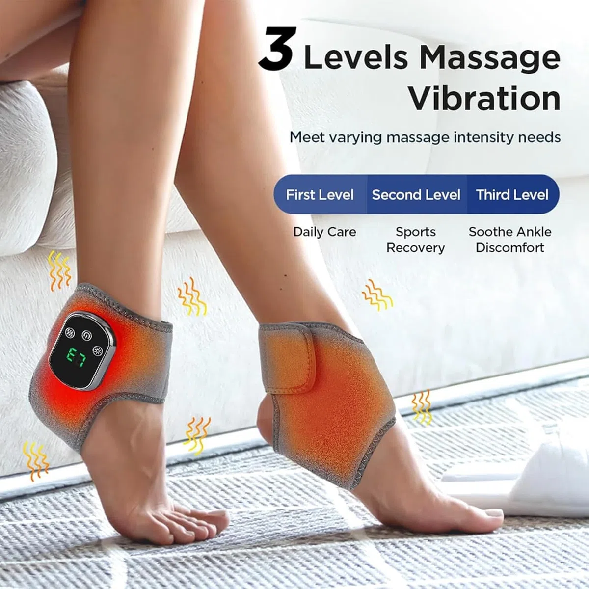 Foot Renew Triple Method Massager, Portable Wireless Electric Foot Massager for Neuropathy, Customizable Massage with 3 Vibration Modes & 5 Heat Levels for Circulation and Muscle Recovery (1PC)