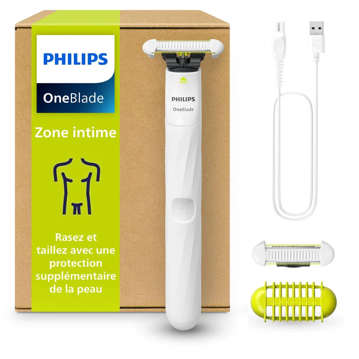 Philips OneBlade Intimate rasage intime QP1924/30 protection cutanée supplémentaire