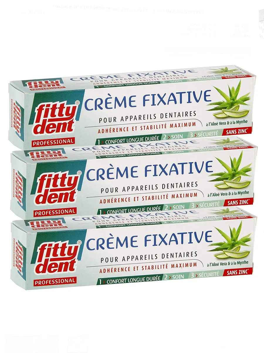 Fittydent crème fixative lot de 3 tubes 40g