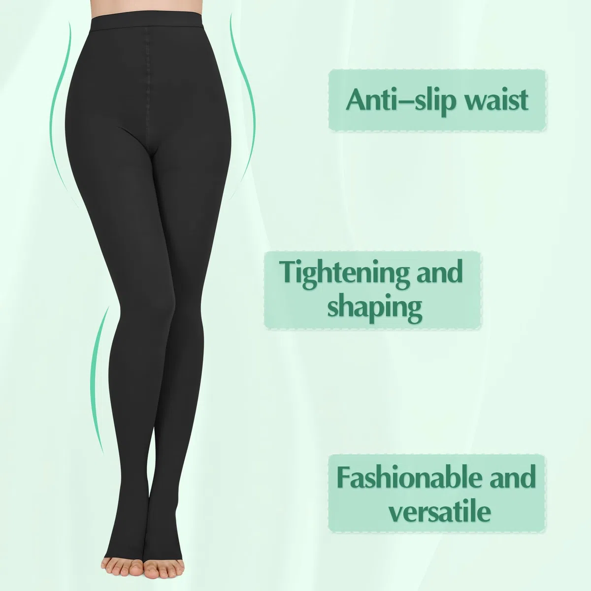 Collants de compression 20-30 mmHg, bout ouvert, bas médicaux haute compression pour œdèmes, varices, athlètes