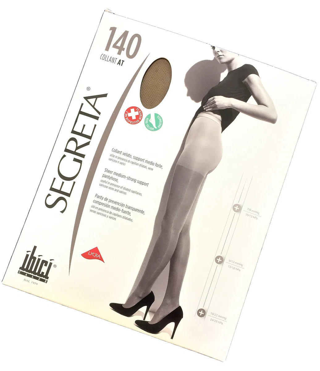 SEGRETA Collant réparateur 140 DEN super-calibré Support moyen Fort velcro compression graduée 18/22 mmHg Chaussette médicale