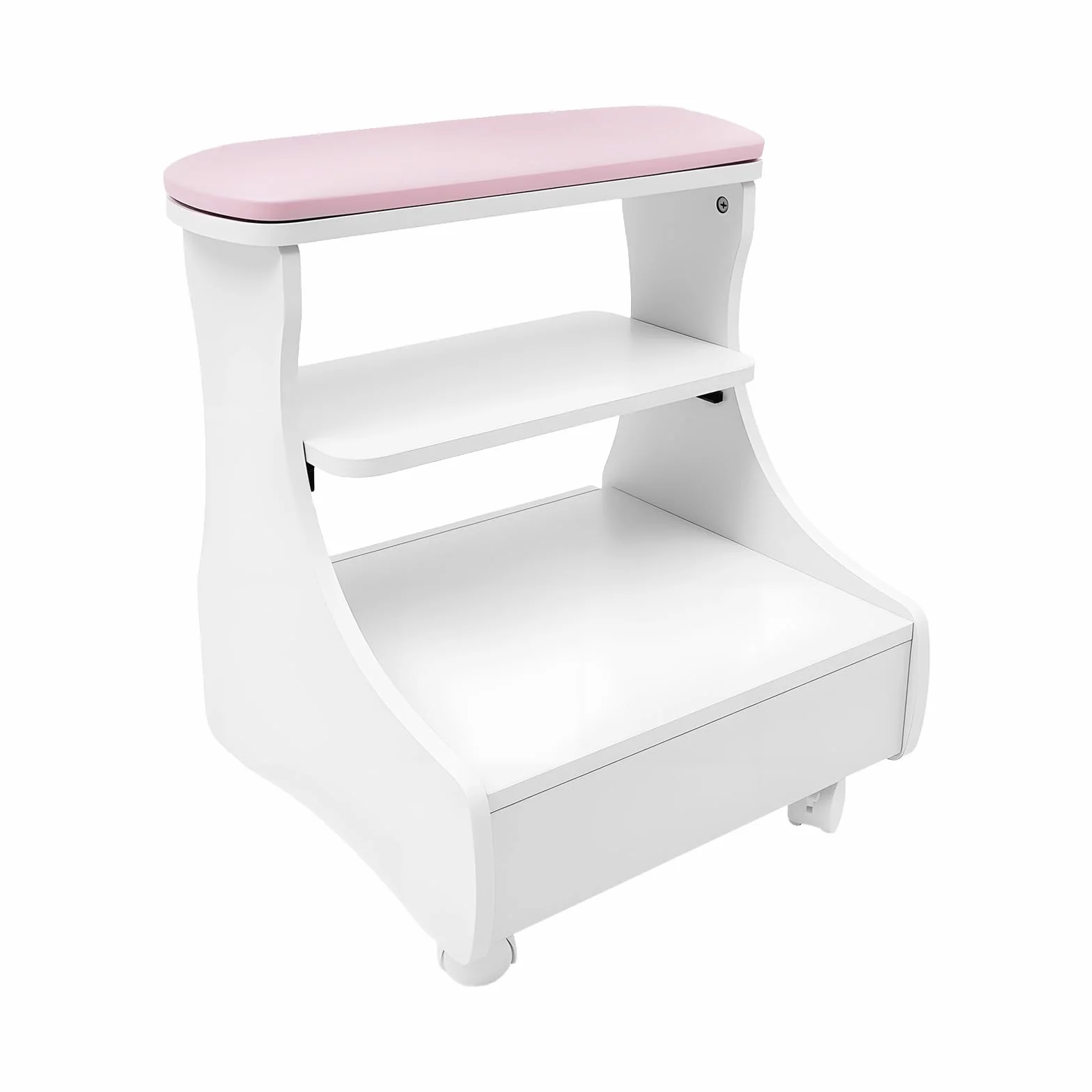 Chariot de Pédicure Meuble Roulant Manucure avec Plateau Rangement Repose-Pieds pour Salon de Beauté Spa