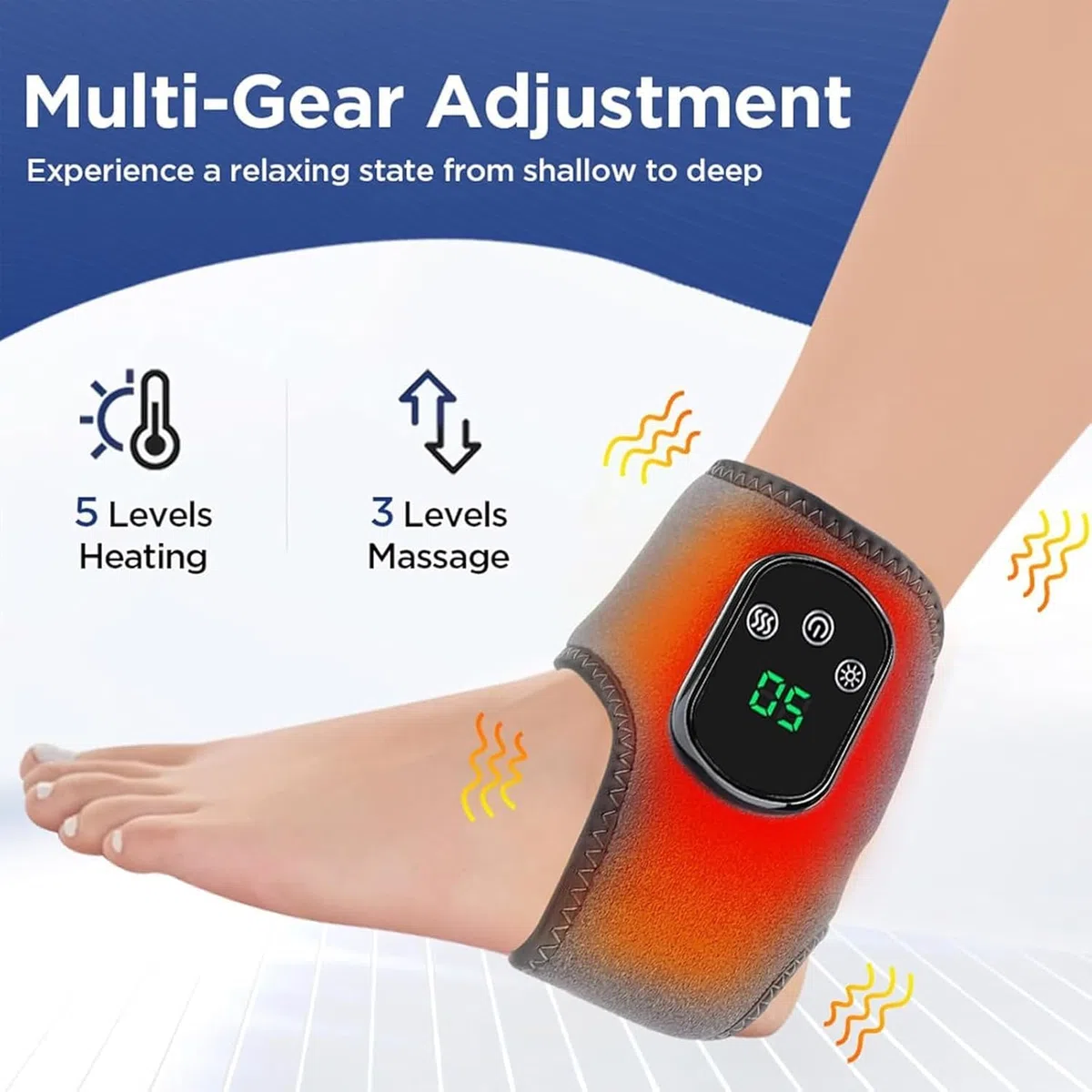 Foot Renew Triple Method Massager, Portable Wireless Electric Foot Massager for Neuropathy, Customizable Massage with 3 Vibration Modes & 5 Heat Levels for Circulation and Muscle Recovery (1PC)