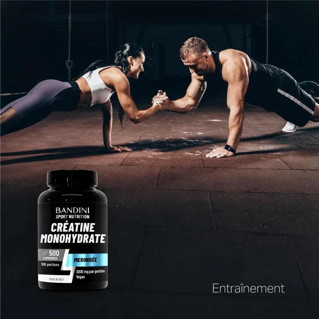 Bandini Créatine Monohydrate 500 Comprimés 3000mg par dose - Augmente les Performances Physiques & la Force Musculaire - Booster Musculation Puissant - Creatine Micronisée 100% Pure & Vegan