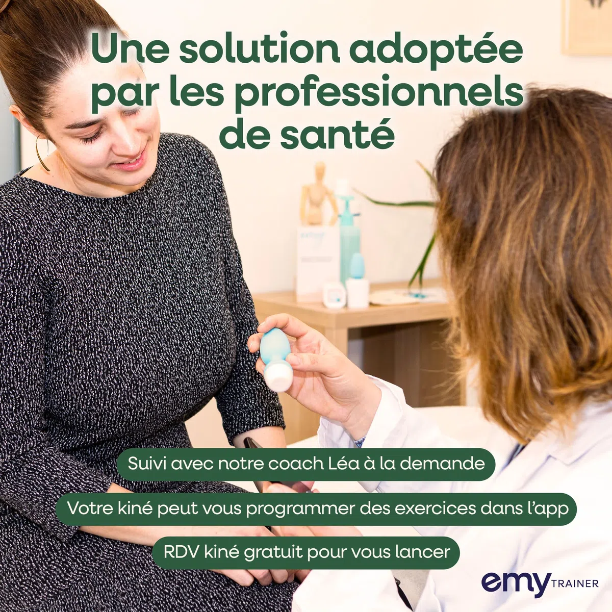 Emy | Sonde Périnéale Connectée Dispositif Médical FR | Biofeedback Rééducation Périnée pour Fuites Urinaires Post-Partum Ménopause Sport - Dispositif Médical CE conçu en France